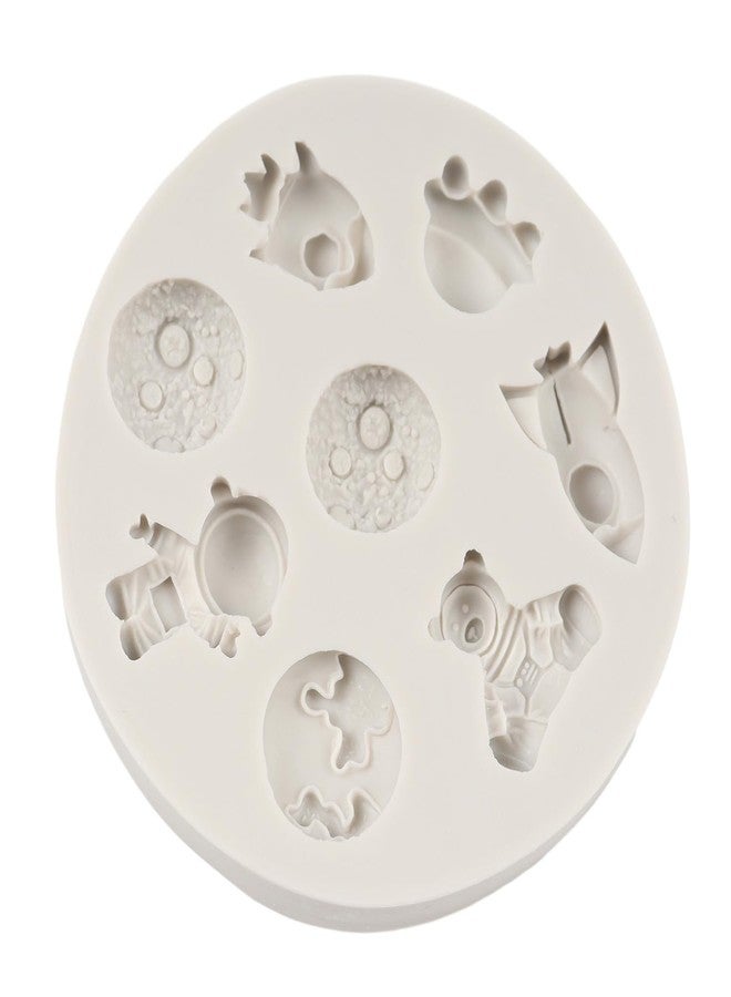 FCKEMLDS Astronaut Fondant Molds Rocket Planet Silicone Mold For Space Themed Party Cake Decoration Baby Shower Cupcake Topper Chocolate Candy Polymer Clay Gum Paste Set Of 2 - Image 5
