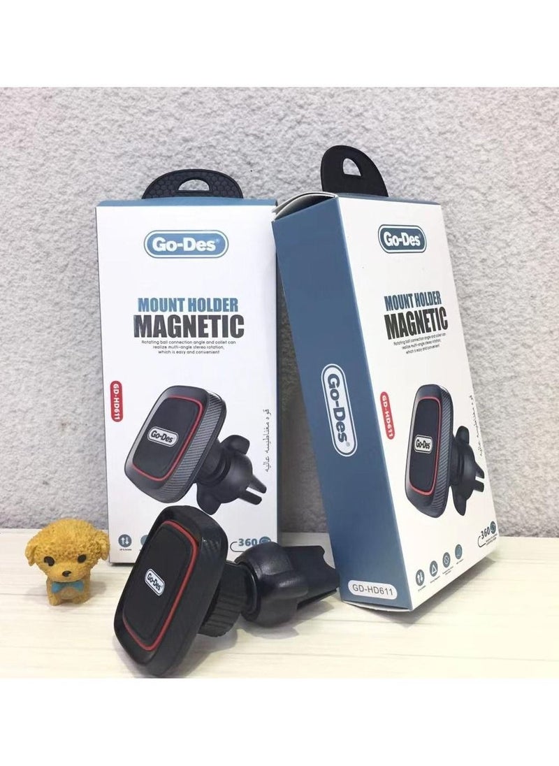 GO-DES Super Magnetic Mobile Phone Car Holder for all Mobiles, Tablets and iPads, 360° rotation - Image 1