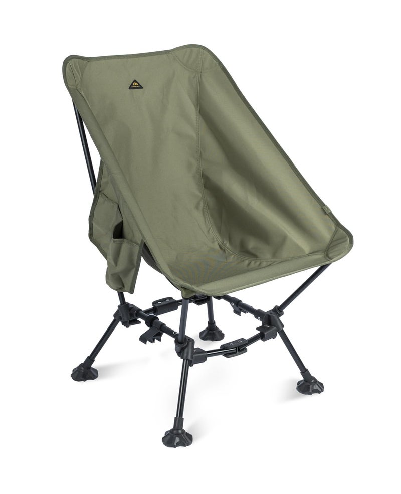 iClimb TwoHeights Light Compact Comfortable Camping Folding Beach Chair with AntiSinking Large Feet and Carry Bag Green
