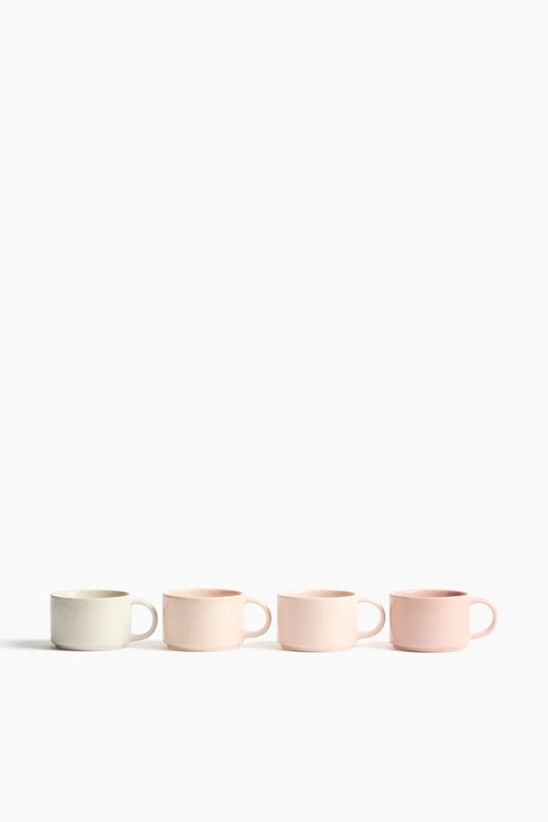 H&M 4-pack stoneware mugs