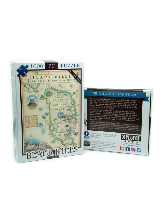 Xplorer Maps 1000 Pieces Black Hills Cardboard Jigsaw Puzzle - Educational Jigsaw Puzzle with Regional, National Parks, Tourist Spots, Landmarks for Adults, and Teens. - Image 2