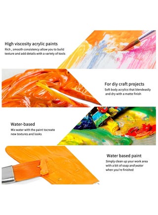 Maanys Acrylic Paint set, 24 Pcs Artist Quality oil Paint Tubes for Canvas Painting, Kids Art and Craft Painting Supplies for Beginners and professionals - view 2