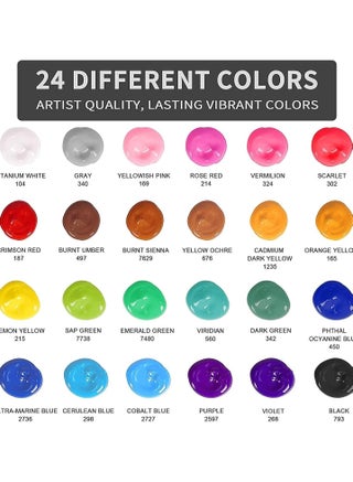 Maanys Acrylic Paint set, 24 Pcs Artist Quality oil Paint Tubes for Canvas Painting, Kids Art and Craft Painting Supplies for Beginners and professionals - view 3