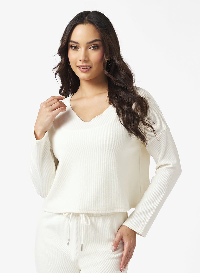 Ginger Basics V Neck Fine Knit Jumper & Pant Set - Image 3