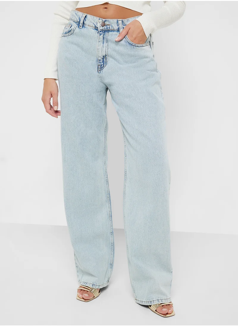 جينجر Mid Rise Straight Fit Jeans