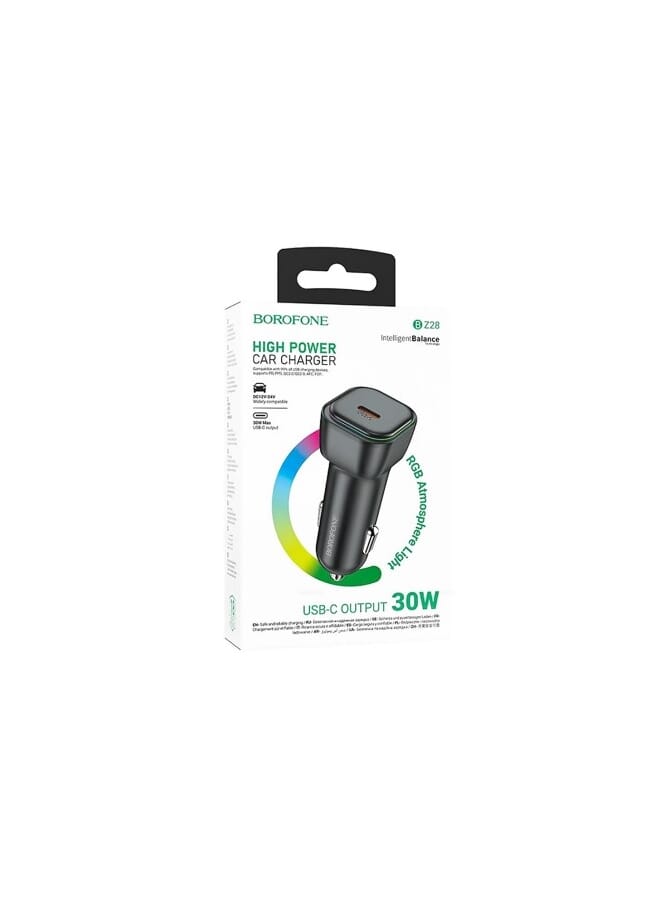 Borofone 30W PD High Power Car charger Trophie Black - Image 3