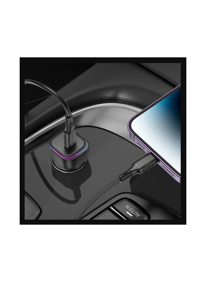 Borofone 30W PD High Power Car charger Trophie Black - Image 2