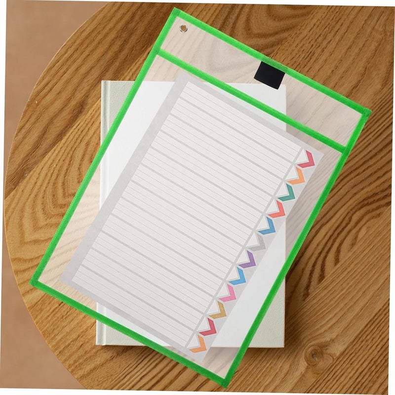 Lurrose 6pcs Clear Dry Erase Sleeves Reusable Sheet Protectors Eco-Friendly Transparent Document Covers for Home Office School and College Use - Image 5