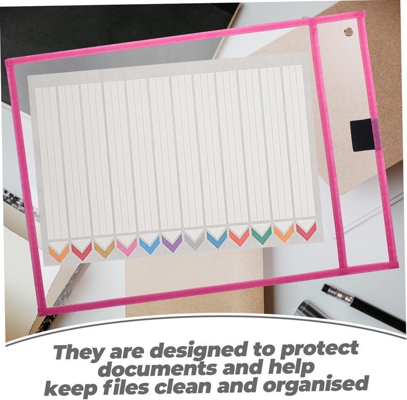Lurrose 6pcs Clear Dry Erase Sleeves Reusable Sheet Protectors Eco-Friendly Transparent Document Covers for Home Office School and College Use - Image 4