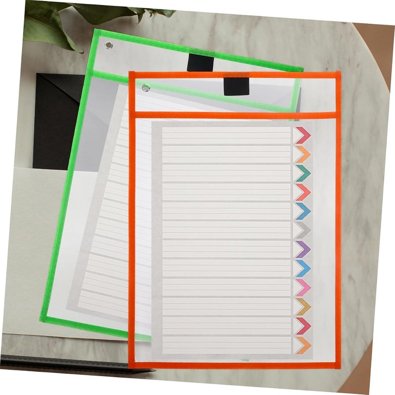 Lurrose 6pcs Clear Dry Erase Sleeves Reusable Sheet Protectors Eco-Friendly Transparent Document Covers for Home Office School and College Use - Image 2