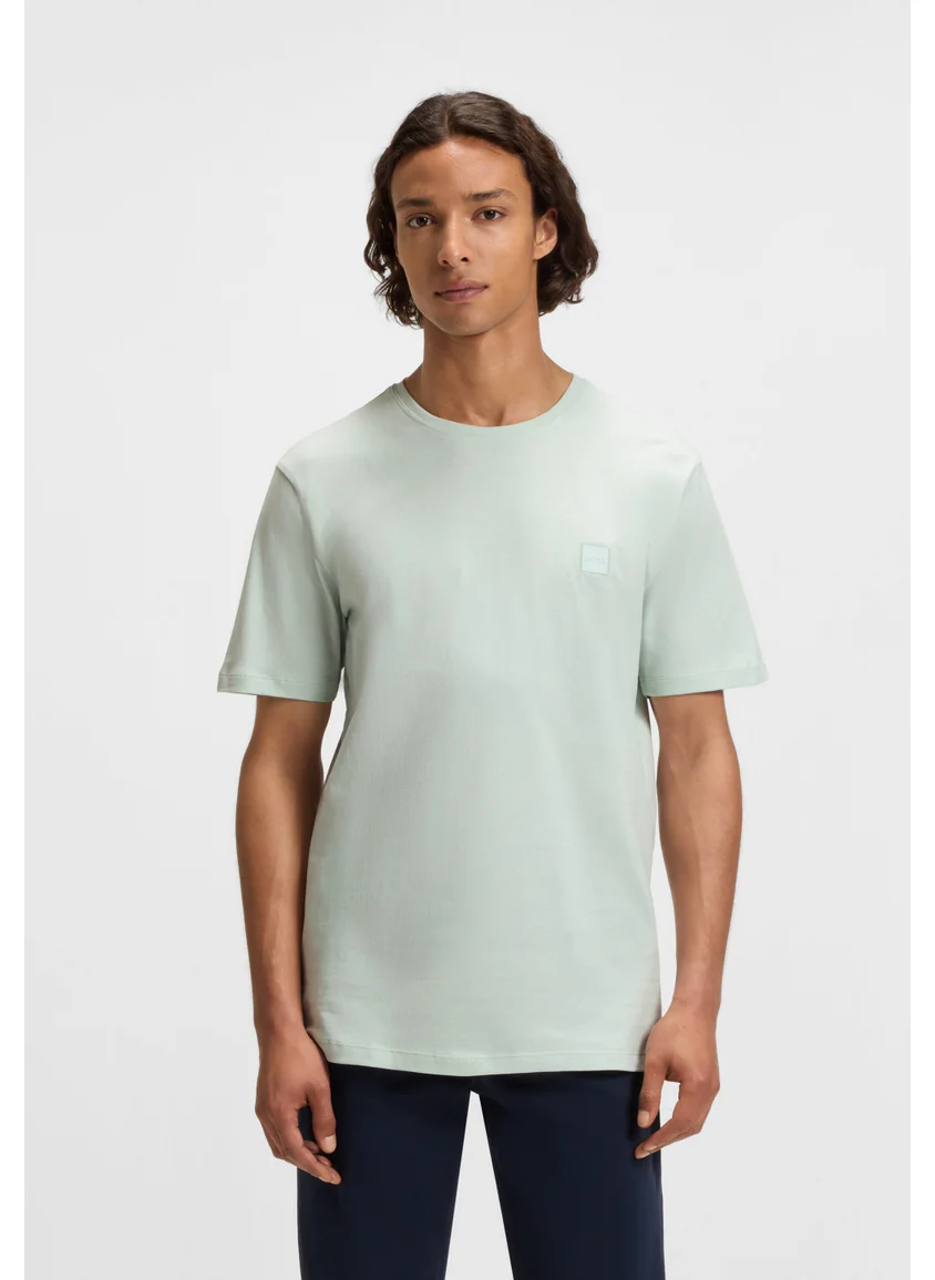 بوس Cotton-jersey T-shirt with logo patch
