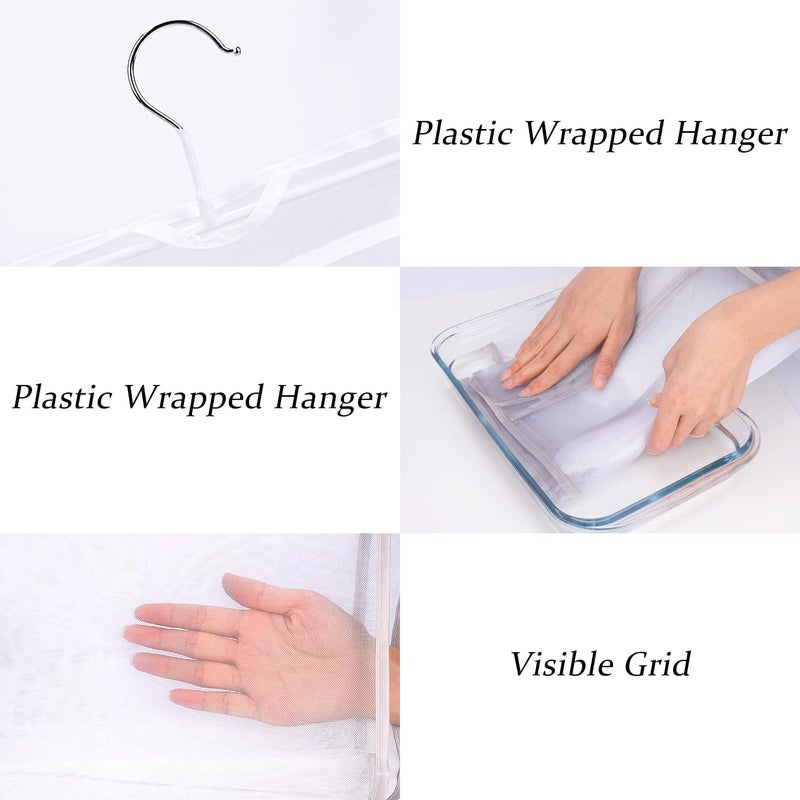 Lirex منظم معلق لحقائب اليد للخزانة، شماعة تخزين 8 جيوب، قماش أكسفورد، قابل للطي ومناسب عالميًا، لغرفة النوم العائلية، أبيض - Image 3