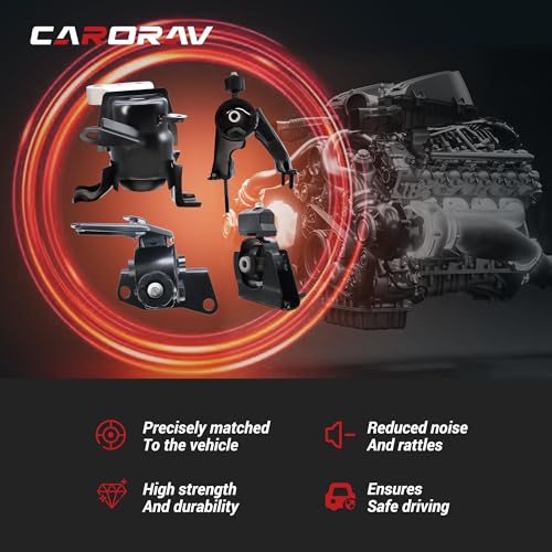 CARORAV Engine Motor Mount, Compatible with 2009-2013 Toyota Corolla 1.8L,2009-2013 Toyota Matrix 1.8L,2009-2010 Pontiac Vibe 1.8L,Replaces OE#A62027 A62039 A62015 A62023,Set of 4 - Image 4