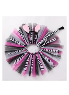 Excefore Lovely Zebra Animals Costume, Zebra Tutu Skirt Ear Headband Tail, Suitable for Baby Birthday Party Cosplay Dress (1-2T, Pink)  - Image 4