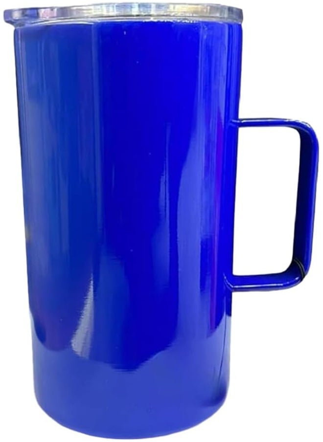 DELCASA Delcasa Stainless Steel Vacuum Cup, 500 ml Capacity, Blue/Clear  - Image 1