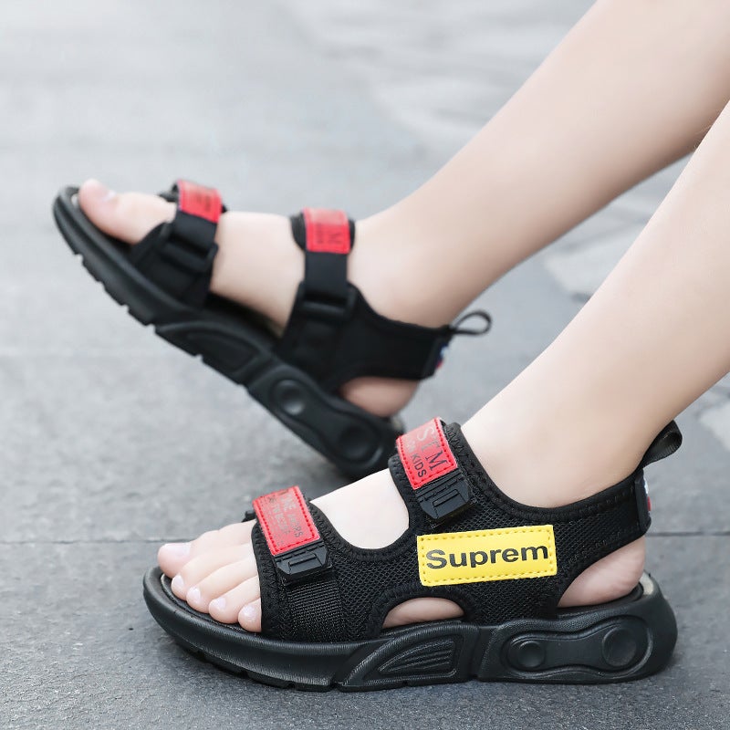 New Boys' Fashionable Sandals 2024 Summer For Older Children And Elementary School Students, Stylish Soft-Soled Children'S Beach Shoes, Non-Slip - Image 3