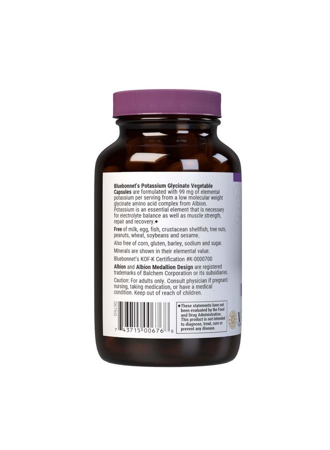 بلو بونيه كبسولات نباتية من BlueBonnet Albion Potassium Glycinate، 99 مجم، 90 كبسولة - Image 3