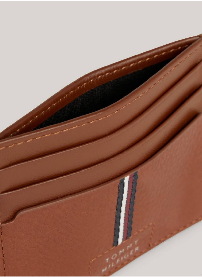 TOMMY HILFIGER - Men's Premium Leather Credit Card Holder -  Leather, Brown - Image 1