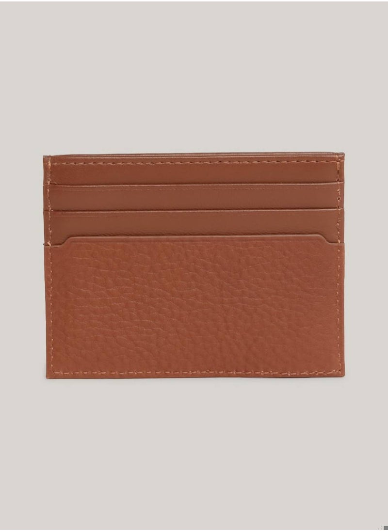TOMMY HILFIGER - Men's Premium Leather Credit Card Holder -  Leather, Brown - Image 1