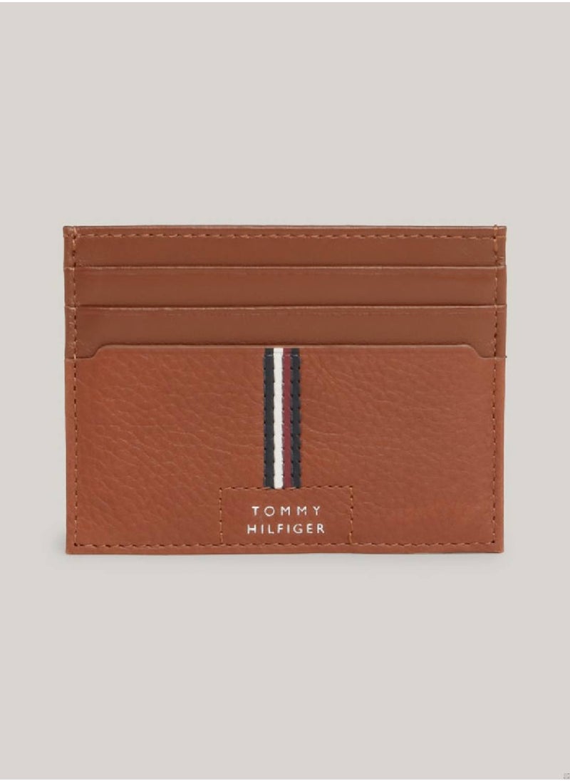 TOMMY HILFIGER - Men's Premium Leather Credit Card Holder -  Leather, Brown - Image 1
