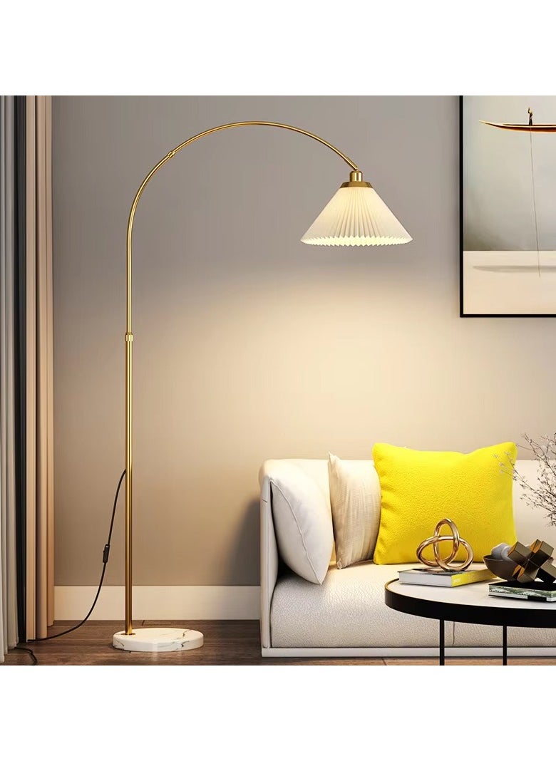 DubaiGallery Pleated Floor Lamp Nordic Creative Retro Luxury Lamp for Living Room, Study, and Bedroom with 12W Remote Control and Bulb  - Image 1