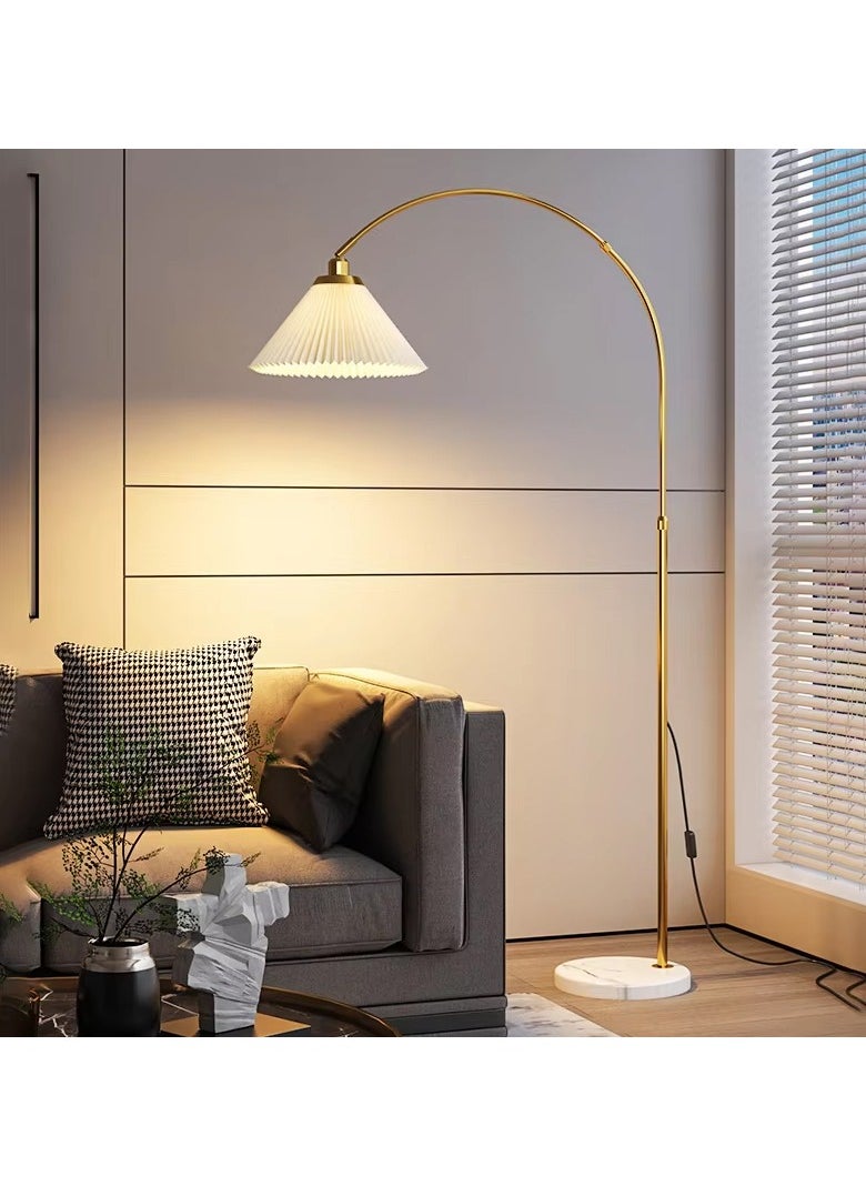 DubaiGallery Pleated Floor Lamp Nordic Creative Retro Luxury Lamp for Living Room, Study, and Bedroom with 12W Remote Control and Bulb  - Image 2