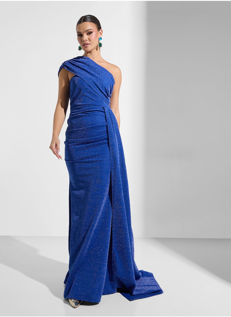 Ella Limited Edition One Shoulder Shimmer Dress With Side Trail  - Image 1