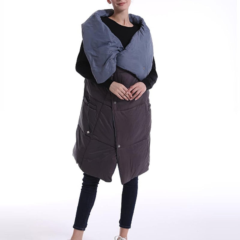 Jeanoko Electric Heated Blanket Large Warm Area 3 Gear USB Heating Blanket for Winter Shawl Vest Wearable Grey - Image 2