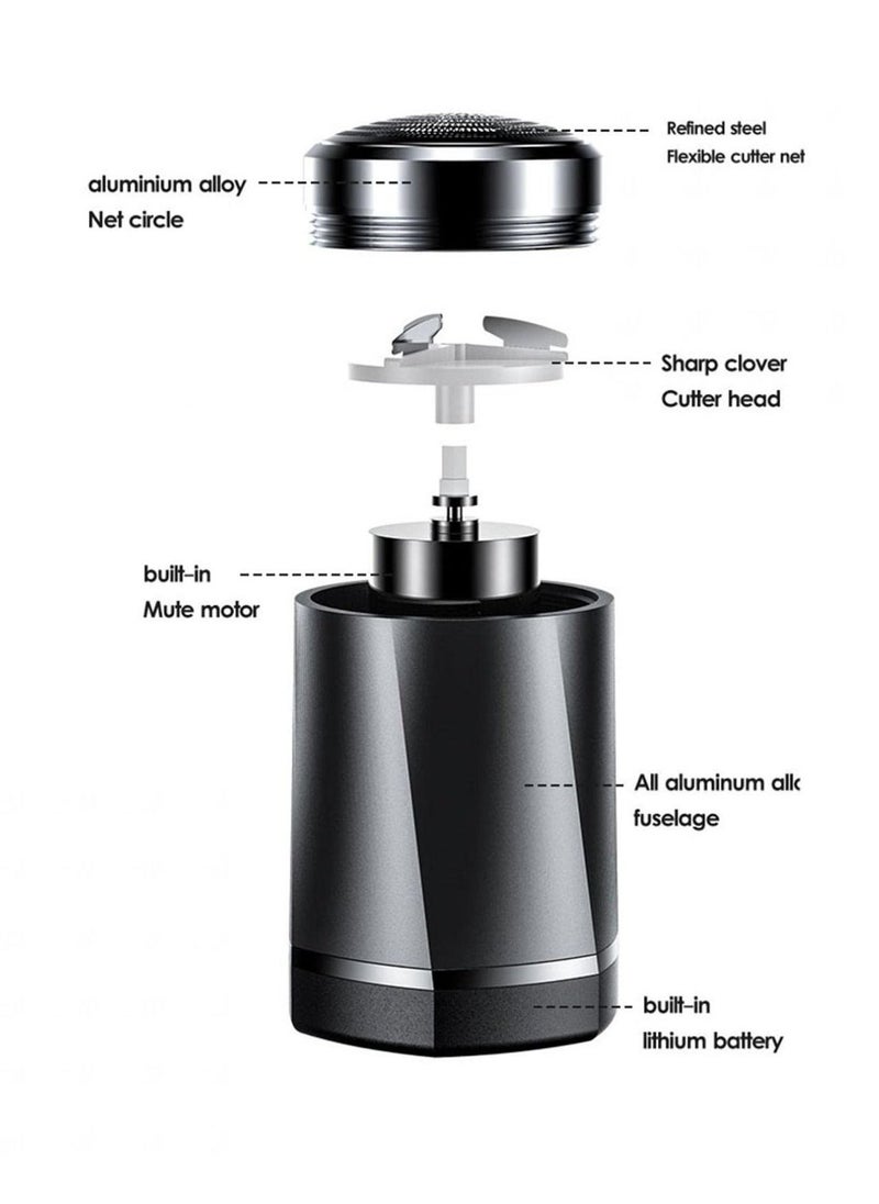 إكسفور 2 ماكينة حلاقة كهربائية للرجال ، جيب الحجم مصغرة المحمولة الجافة والرطبة المزدوجة الغرض ماكينة حلاقة ، قابلة للشحن متعددة الوظائف المحمولة السفر ماكينة حلاقة ، ومناسبة للرجال حلاقة وتقليم والجمال ، أسود والفضة - Image 3