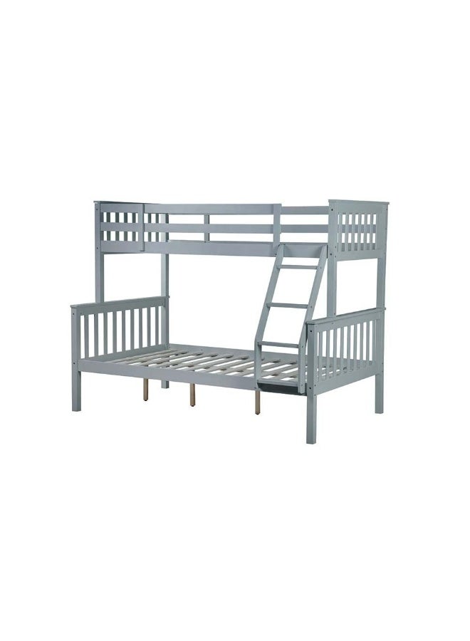 DANUBE HOME Derby 90X200/120X200 Solidwood Twin Bunk Bed Sturdy Modern Design Wooden Single Bed Frame Furniture Comfortable Bed (Mattress Not Included) Made In Malaysia L210Xw129Xh163Cm-Grey - Image 4