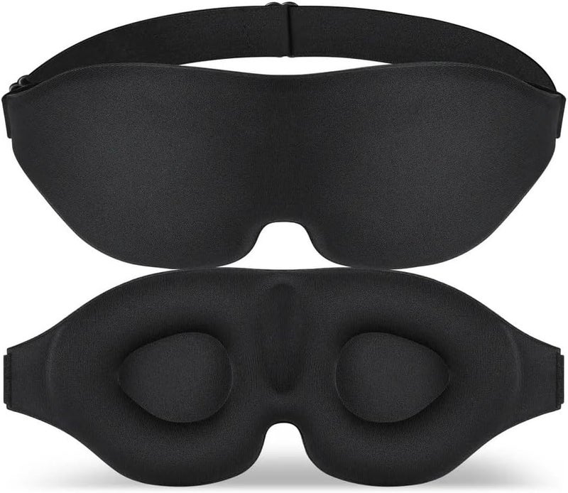 SKY-TOUCH 3D Deep Contoured Eye Mask for Sleeping - 100% Blackout with Adjustable Strap (Black) - Image 3
