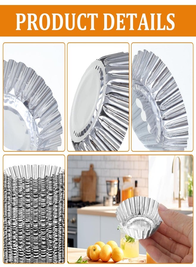 LLOUSSAK 100 Pack Mini Pie Tins, Disposable Mini Pie Pans, Aluminum Foil Tart Pans for Baking Small Pies Tarts(Chrysanthemum Style) - Image 3