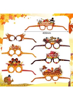 HOWAF HOWAF 28pcs Friendsgiving Paper Glasses,Friendsgiving Party Eyeglasses Photo Booth Props Kit for Friends Thanksgiving Party Favors,Funny Turkey Glasses Friendsgiving Glasses for Give Thanks Party  - Image 3