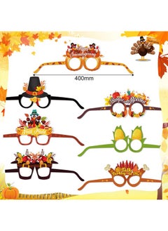 HOWAF HOWAF 28pcs Friendsgiving Paper Glasses,Friendsgiving Party Eyeglasses Photo Booth Props Kit for Friends Thanksgiving Party Favors,Funny Turkey Glasses Friendsgiving Glasses for Give Thanks Party  - Image 2