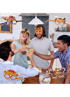 HOWAF HOWAF 28pcs Friendsgiving Paper Glasses,Friendsgiving Party Eyeglasses Photo Booth Props Kit for Friends Thanksgiving Party Favors,Funny Turkey Glasses Friendsgiving Glasses for Give Thanks Party  - Image 5