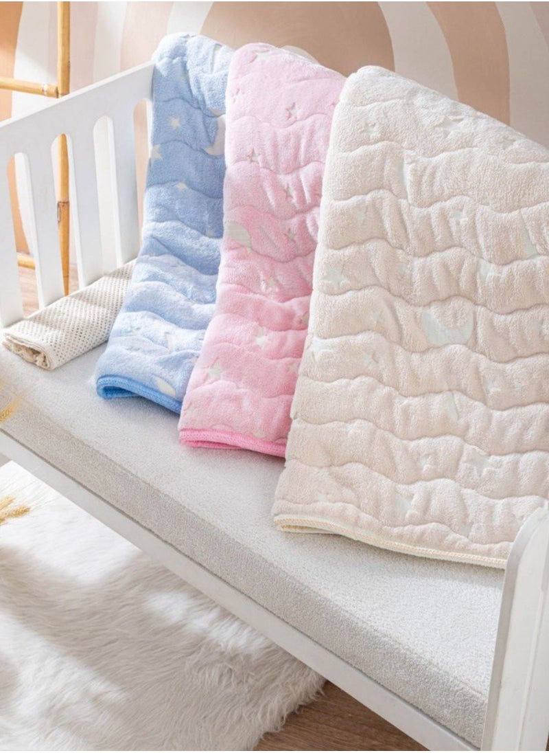 Generic Baby Blanket size110*90cm color pink & Glow  - Image 2