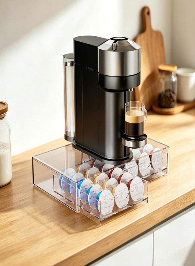 iMMDOKIN Compact Acrylic Coffee Pods Drawer Organizer Compatible with Nespresso Vertuo Pods, Easy to See Available Pods Options, Smooth Pull-Out, Holds 30 Capsules for Small Countertop - Image 4