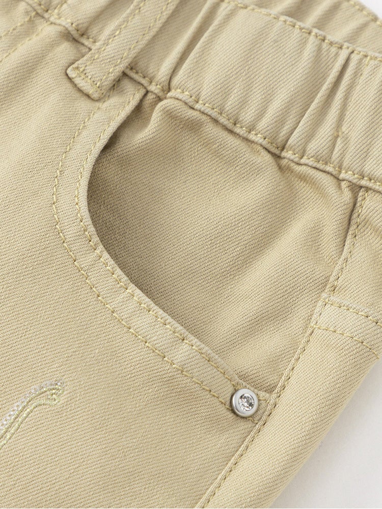 Balabala Girls' Denim Pants With Embroidery - Image 3