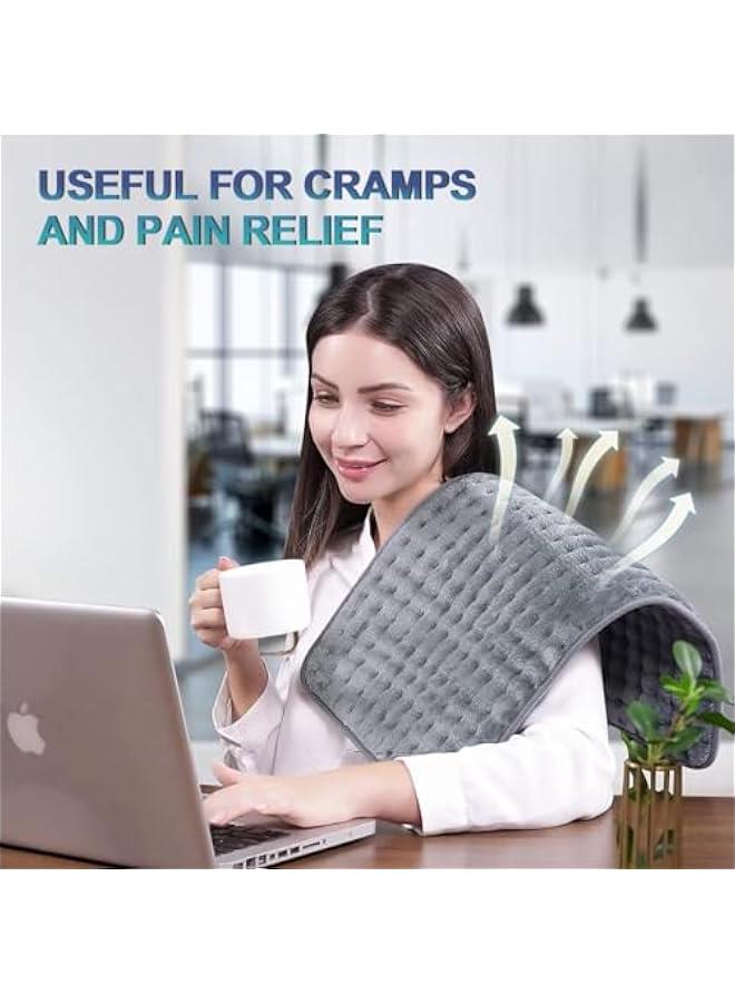 HOOKOR Heating Pad - Electric Heating Pads for Fast Pain Relief, 10 Heat Settings, Timer & Auto Shut Off, Period Pain Relief, Dry & Moist Heat Option, 12x24 Inch, Grey  - Image 5