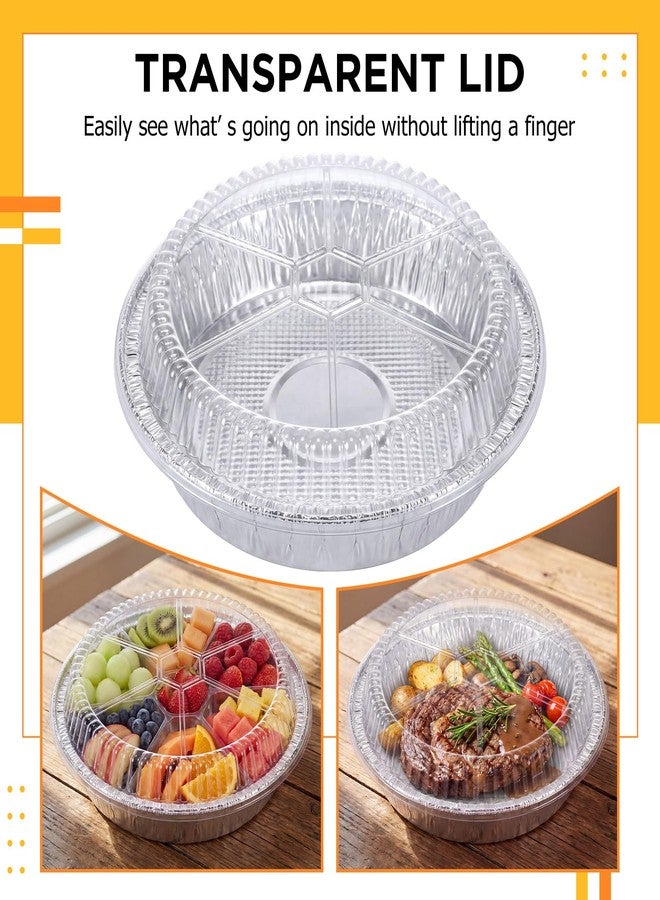 Yiyiring Yiyiring 20 Pcs Plastic Clear Lids for 9 Inch Aluminum Foil Pans, 1 Inch Height Disposable Dome Lids Only, Airtight Cover for Half Size Steam Table Pans, Catering, Baking, Food Storage - Image 3