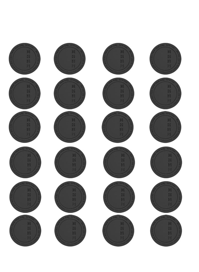 KASTWAVE قواعد مطاطية لأكواب التسامي، 24 قطعة من الجزء السفلي من السيليكون الواقي المضاد للانزلاق مع لاصق 3M لأكواب النبيذ، والبهلوانات النحيفة، وبرطمانات ماسون - Image 1