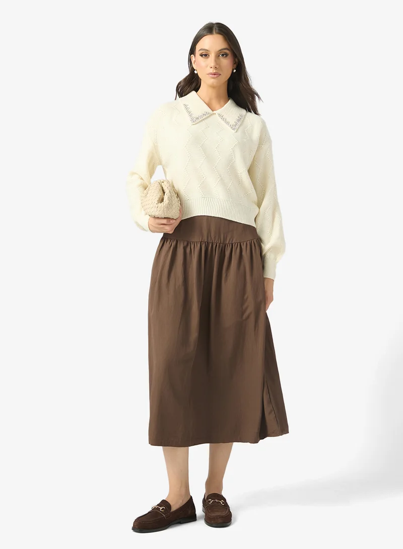 ELLA Sweater With Embellished collar