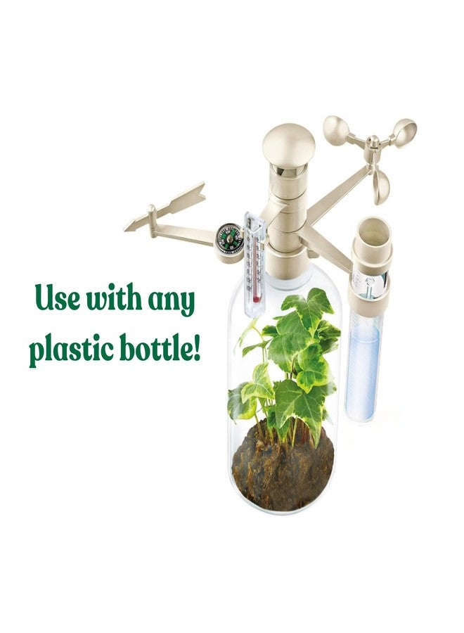 4M: Green Science - Weather Station - DIY Mini Observatory Kit, Observe & Record Wind-Rain-Temperature, Create A Terrarium in A Bottle, STEAM, Kids 5+ - Image 2