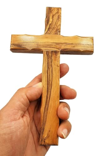 Zuluf Wall Hanging Olive Wood Cross | Hand Carved Cross | Olivewood Christian Wall Cross With Holy Land Certificate | Ideal Gift for Home Decoration, Weddings and Home Office 20cm / 7.8" CRS051 - Image 5