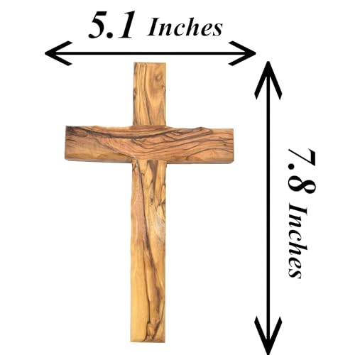 Zuluf Wall Hanging Olive Wood Cross | Hand Carved Cross | Olivewood Christian Wall Cross With Holy Land Certificate | Ideal Gift for Home Decoration, Weddings and Home Office 20cm / 7.8" CRS051 - Image 2
