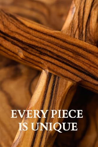Zuluf Wall Hanging Olive Wood Cross | Hand Carved Cross | Olivewood Christian Wall Cross With Holy Land Certificate | Ideal Gift for Home Decoration, Weddings and Home Office 20cm / 7.8" CRS051 - Image 3