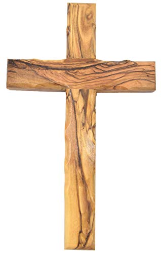 Zuluf Wall Hanging Olive Wood Cross | Hand Carved Cross | Olivewood Christian Wall Cross With Holy Land Certificate | Ideal Gift for Home Decoration, Weddings and Home Office 20cm / 7.8" CRS051 - Image 1