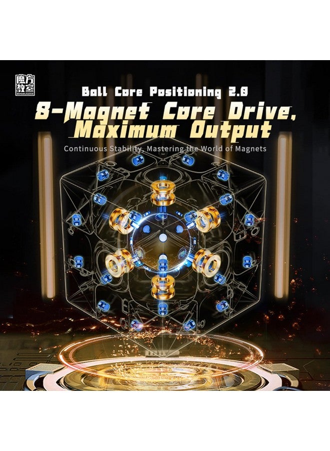 Rs3M V5 2023 Ball Core 3X3 Speed Cube With Robot-Shape Display Box, 3X3 Puzzle Cube Stickerless Rs3M V5 Maglev Master Cube