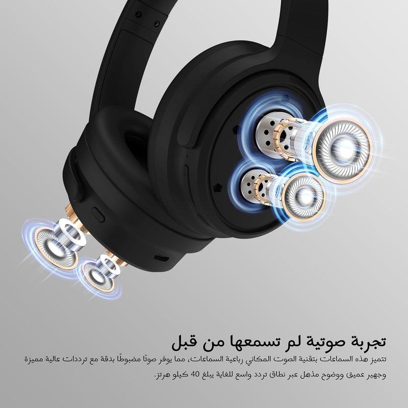 Srhythm NiceComfort 35 (2nd Gen) Hybrid Noise Cancelling Headphones, Wireless Bluetooth 6.0, Electronic Noise Cancellation, Transparency, Spatial Audio, Up to 140 Hours of Life - Image 3