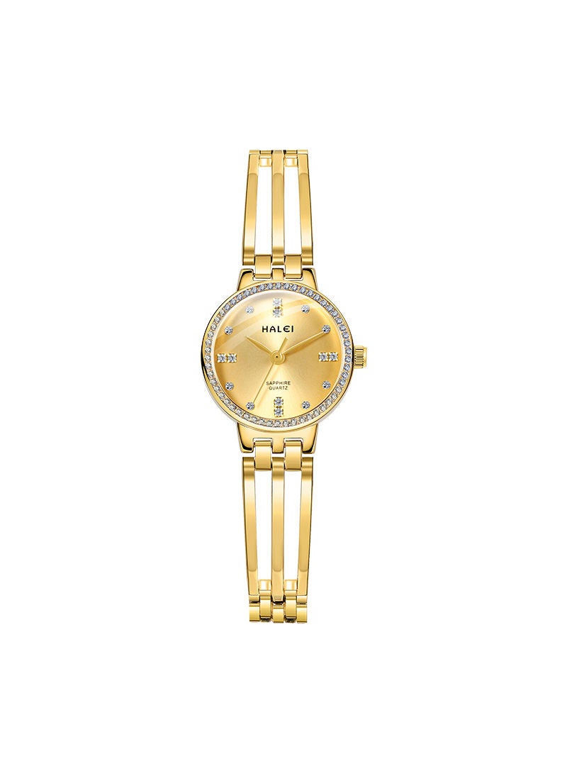HALEI Harley Women Light Luxury Bracelet Watch 5014 - 25mm - Golden - Image 1